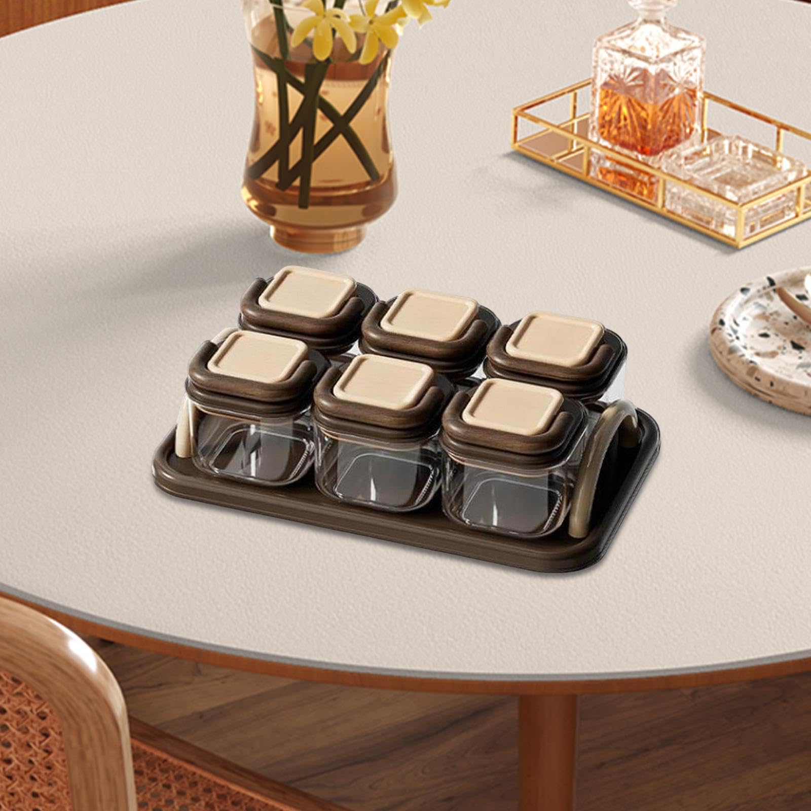 Plateau de Service compartimenté pour Noix, Fruits secs et collations, boîte de Rangement Alimentaire pour la Cuisine et la Maison