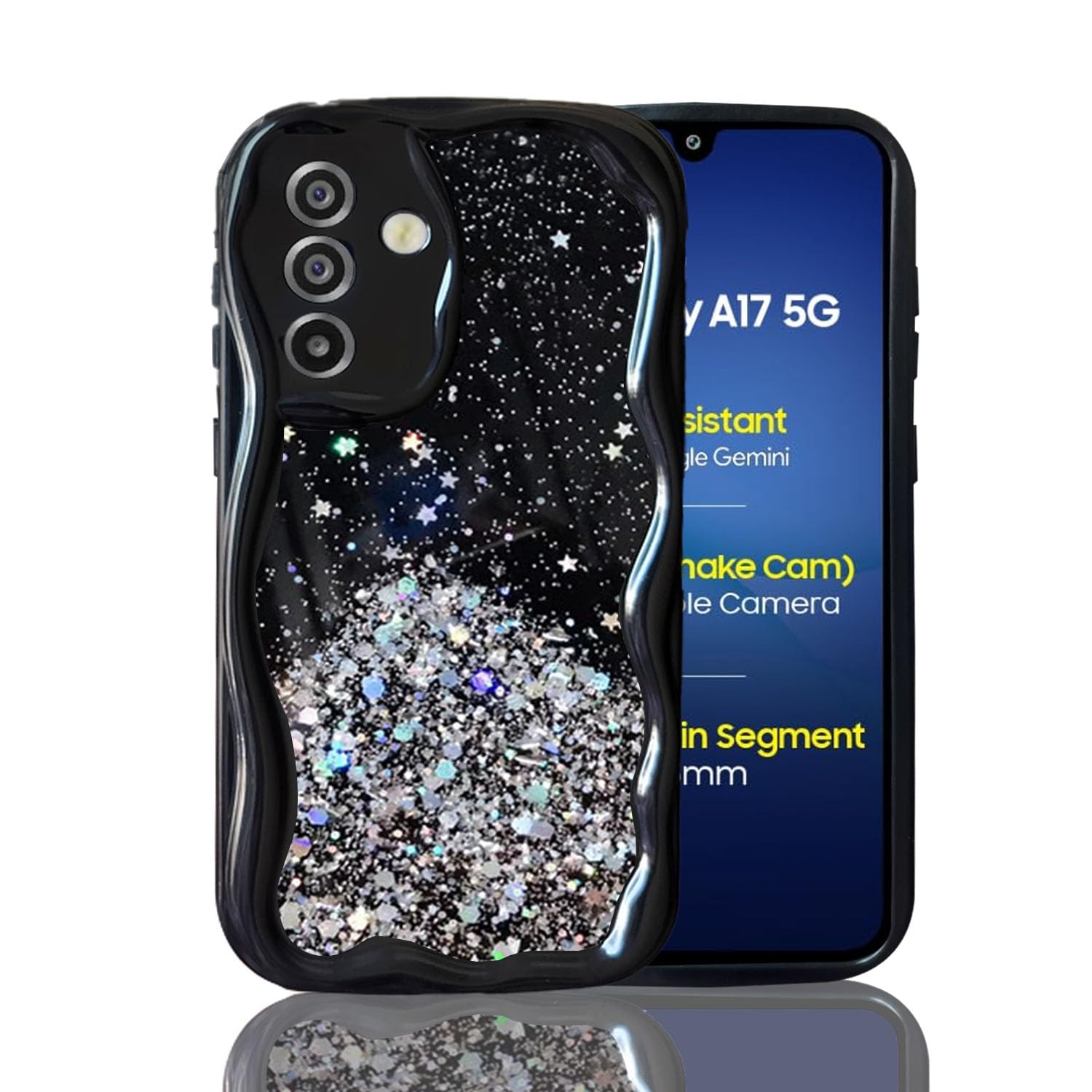 KC Back Cover for Samsung Galaxy M17, F17 5G, Dry Curly Black Case Soft TPU
