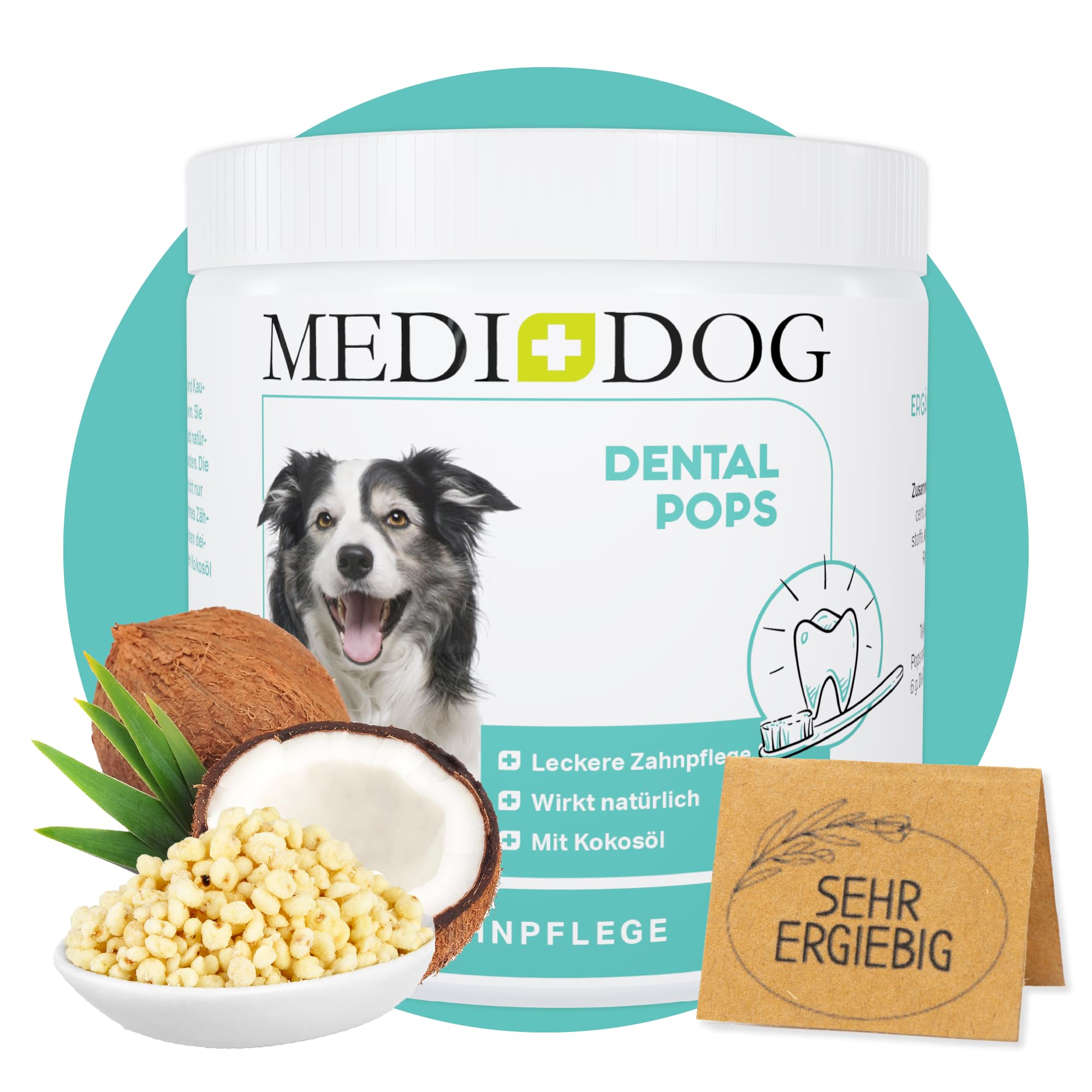 MEDIDOG Dental Pops – 250 g – natürliche Zahnpflege für Hunde – gegen Maulgeruch – Zahnreinigung ohne Chemie