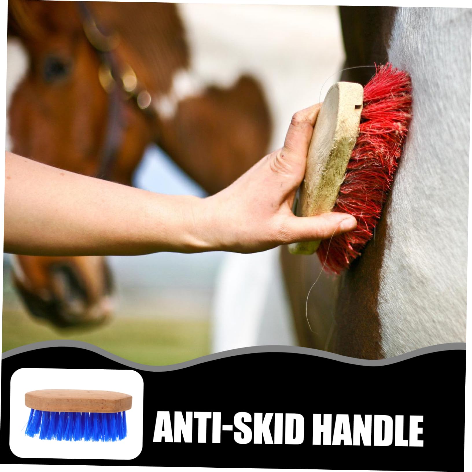 Gatuida 5piezas Cepillo De Limpieza Para Caballos Cerdas Rígidas y Mango Antideslizante Herramienta De Cuidado y Belleza Para Caballos y Animales Para Azul