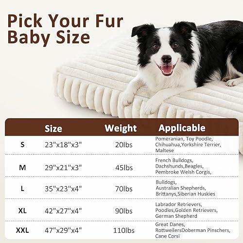 Miniatura 8 de Dog Beds Large Sized Dog, Flat Pet Beds with Removable Washable Cover, Pet Mat Cute Pet Crate Bed Thick Shredded Chopped Crate Foam & Anti Slip