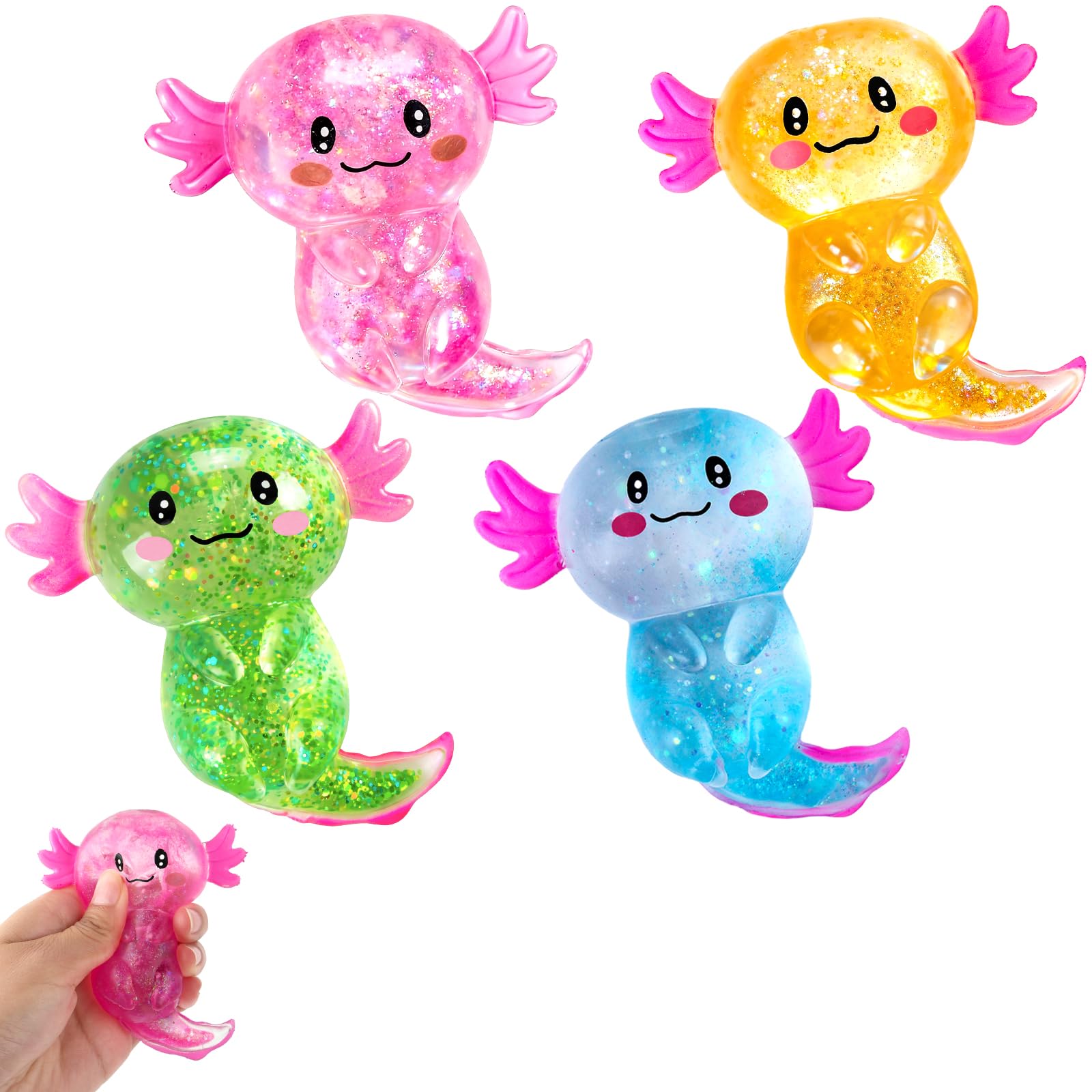 4PCS Axolotl Squishy Stress Relief Toys, Cute Fidget Toys Squishies — image 1