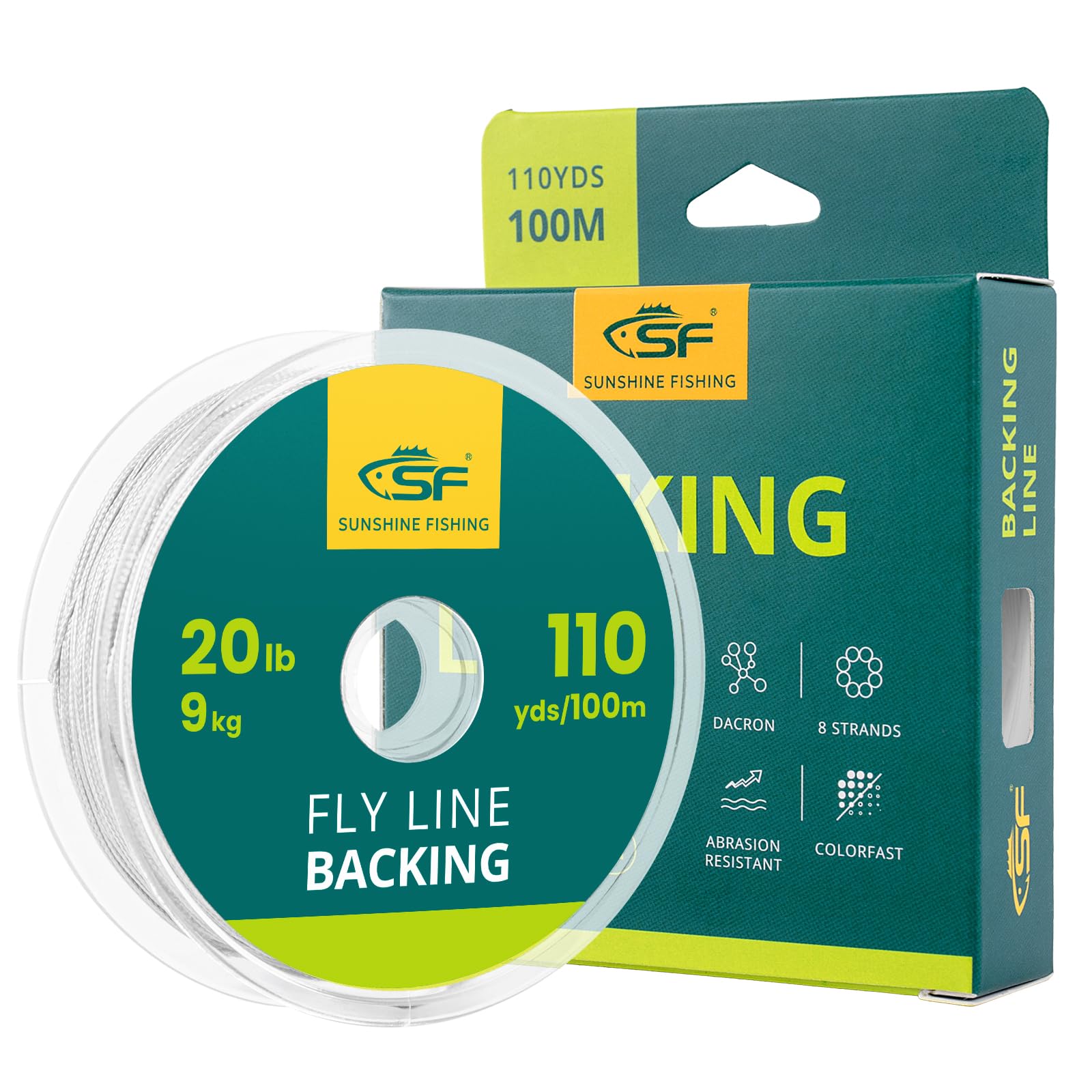 SF Braided Fly Fishing Trout Line Backing Line 20LB 100m/108yds White-N — image 1