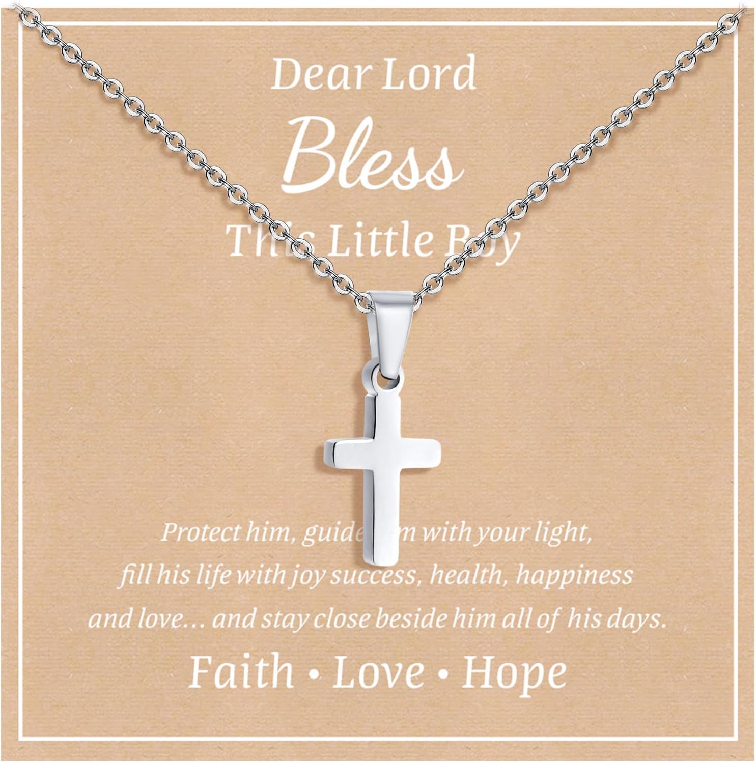 MEALGUET Stocking Stuffers Cross Necklace for Kids : Minimalist Gold Plated/Silver Cross Chain Necklace Jewelry First Communion Baptism Gifts for Teenage Girls Boys Son Children