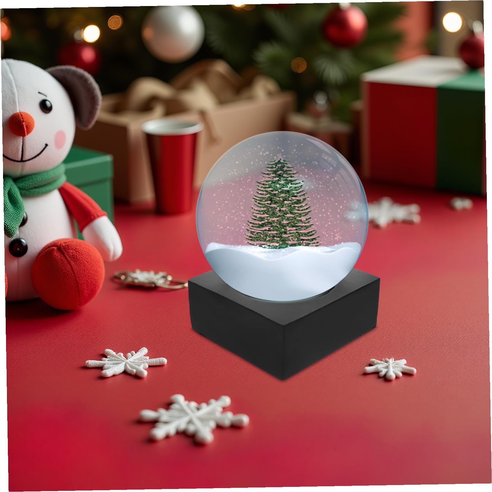 Kit de Boule à Neige Verre Soi-même pour Fêtes Vide et Personnalisable avec Base Résine et Couvercle Transparent