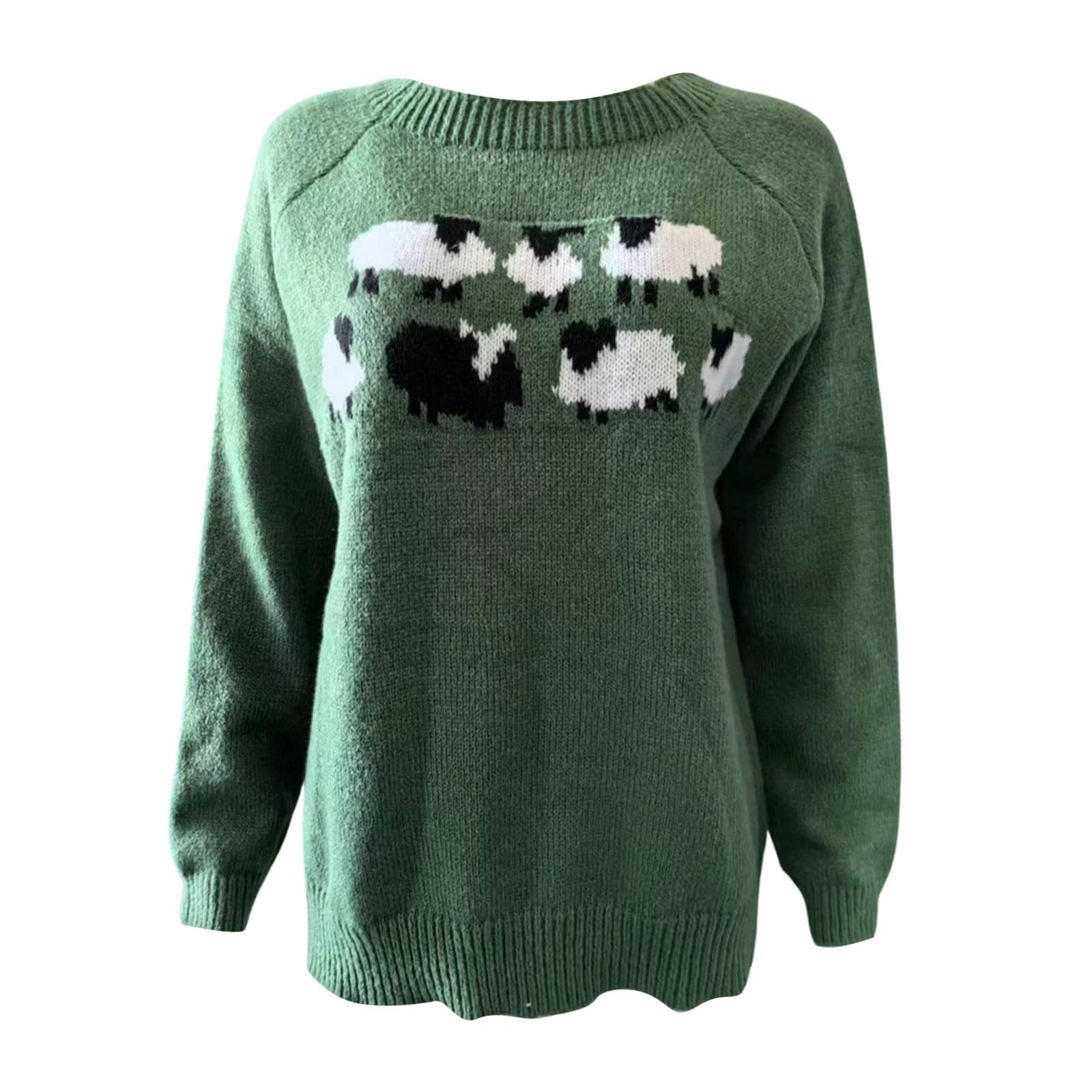 Fair Isle Maglioni da donna brutti con motivo vintage per autunno e inverno a maniche lunghe tunica leggera maglioni alla moda maglioni invernali eleganti maglioni casual lavorati a maglia