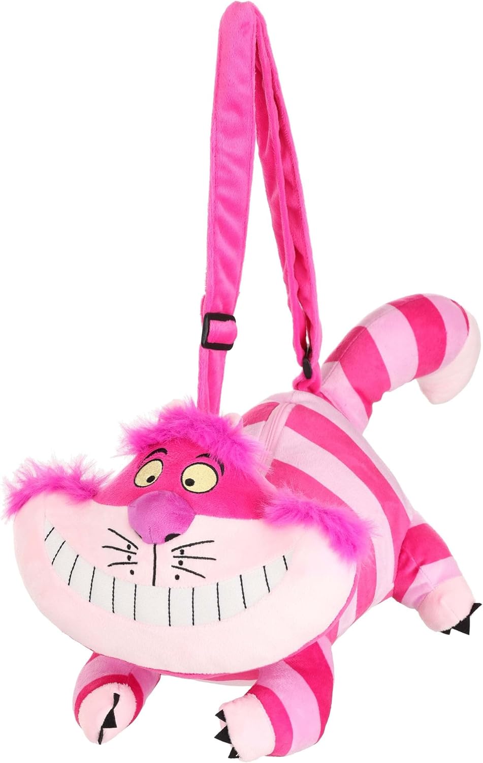 Disney Cheshire Cat Costume Companion Purse - Fiber-Filled Plush Bag with Adjustable Strap, Officially Licensed