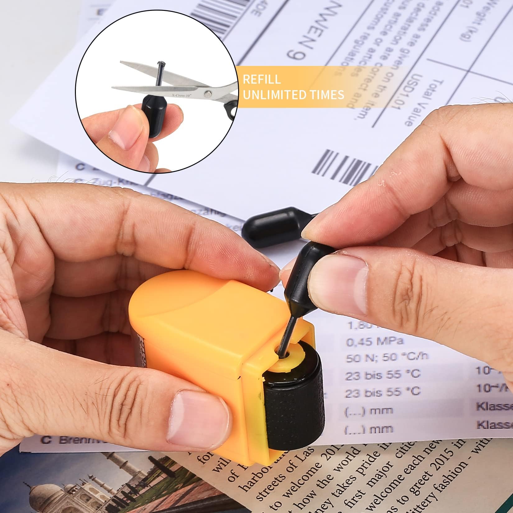 12 Pcs Identity Theft Protection Roller Stamp Ink Set, ID Security Theft Protection Roller Stamp Inks - Image 4