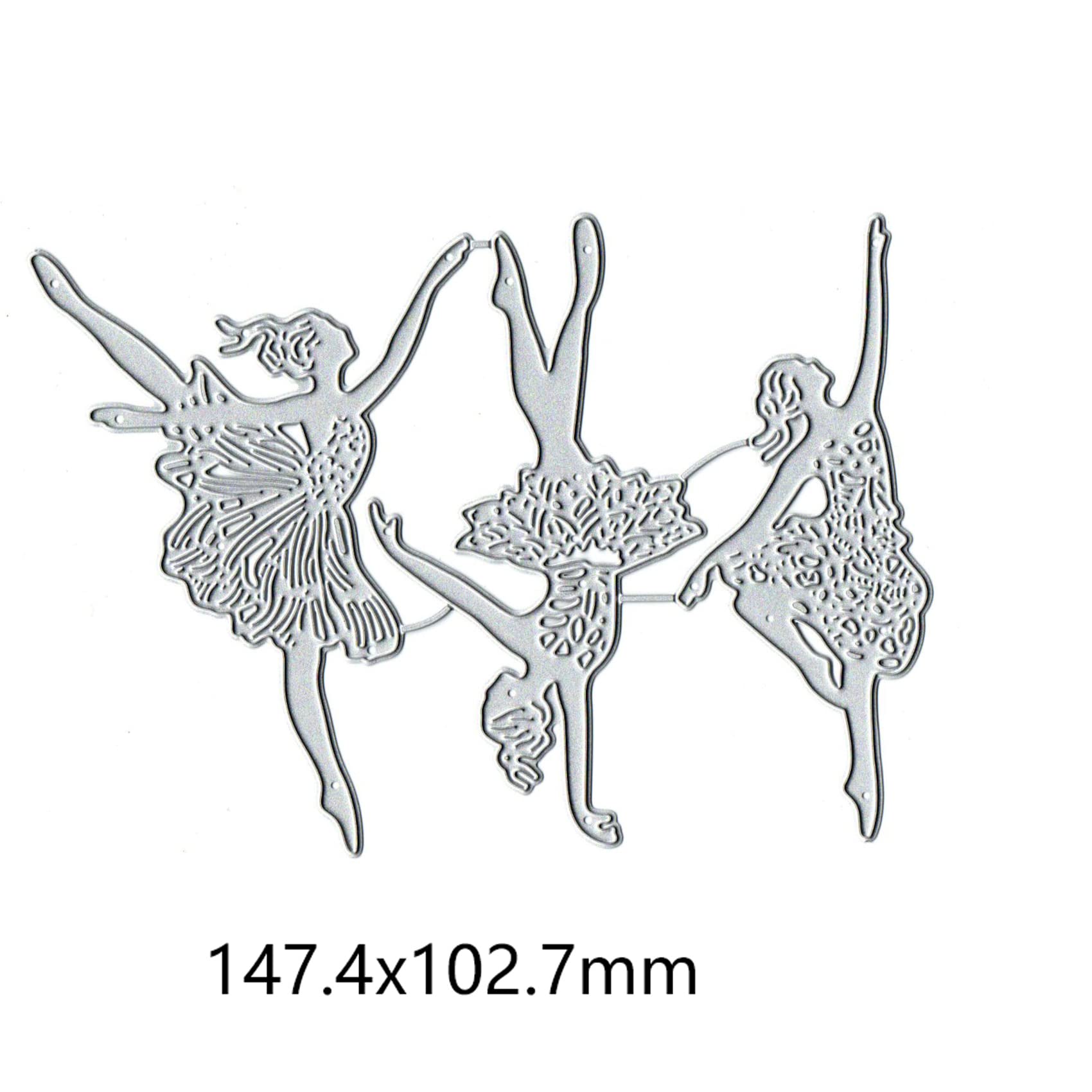 3pcs Beautiful Ballet Girl Metal Die Cuts for Card Making,Dance Ballet Girl Card Cutting Dies Cut Stencils DIY Scrapbooking Album Decorative Embossing Paper Card Embossing Craft