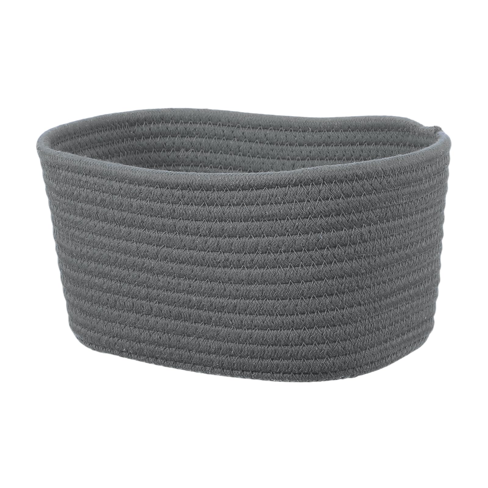 sourcing map Small Woven Basket, 21x15x12 cm Rectangular Rope Basket Decorative Gift Chest Box Cute Mini Woven Storage for Organizing Shelf Storage Bedroom Home Decor, Gray