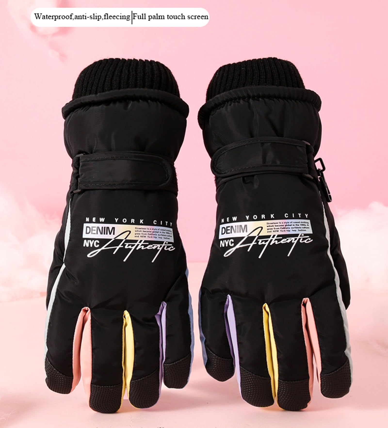 KEYDUACU Guanti invernali da sci per uomo e donna, impermeabili, touchscreen, antivento, freddi, riscaldano le mani, guanti invernali da lavoro, snowboard, per sci, corsa e ciclismo
