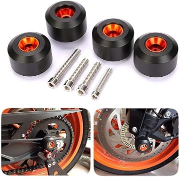 Karun Motorcycle Front & Rear Fork Wheel Frame Slider Crash Protector for 125 200 390 Duke K