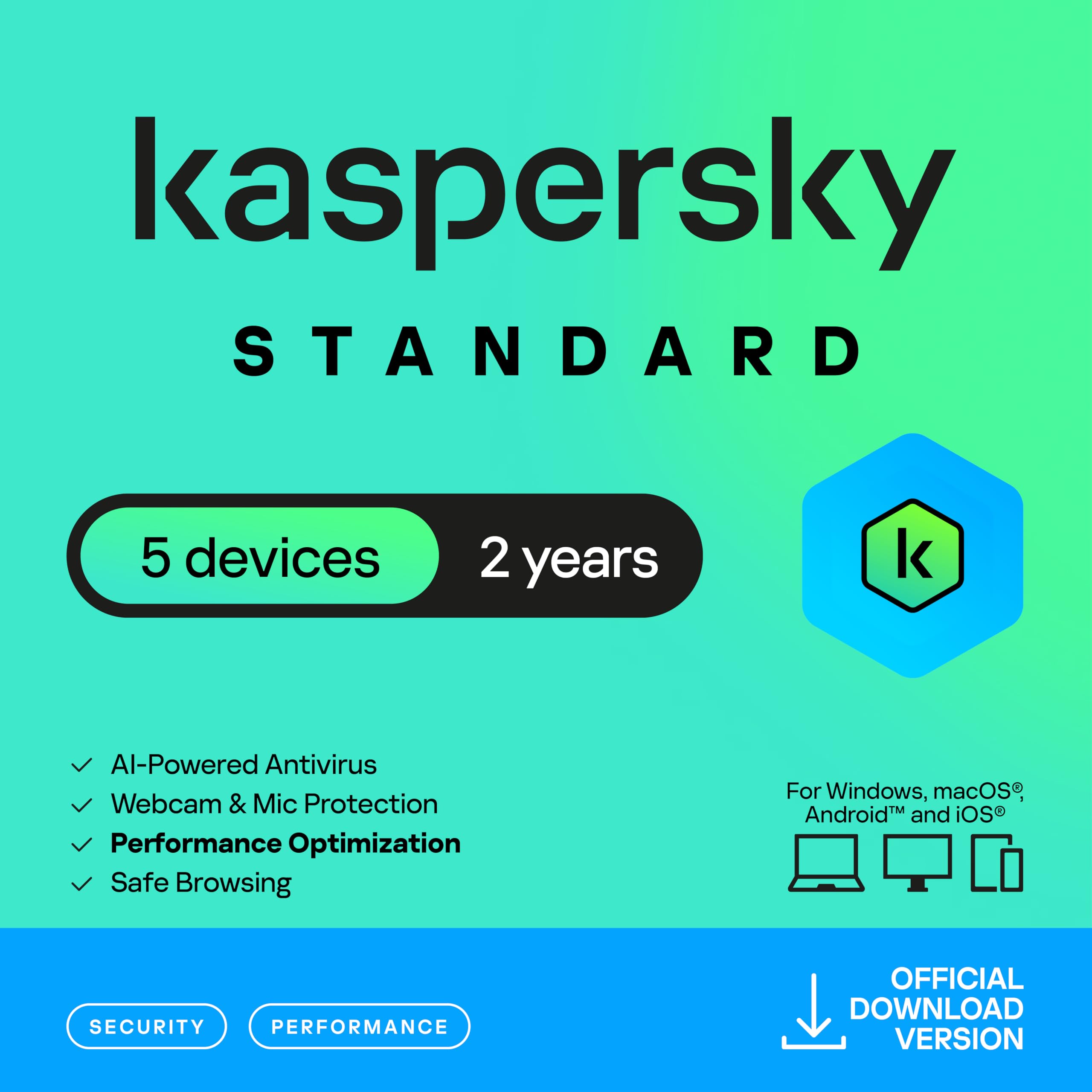 Kaspersky Standard Anti-Virus 2026 5 Device 2 Year [Digital Code]