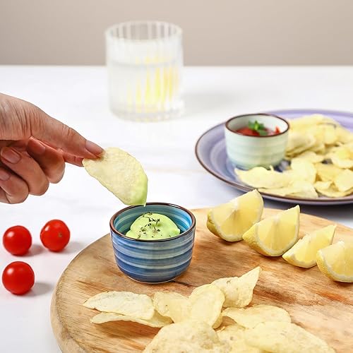 Miniatura 66 de Selamica Ramequines de cerámica de 4 onzas, Ramekins de crema Brulee aptos para horno, platos de natillas de soufflé para hornear, mini cuencos