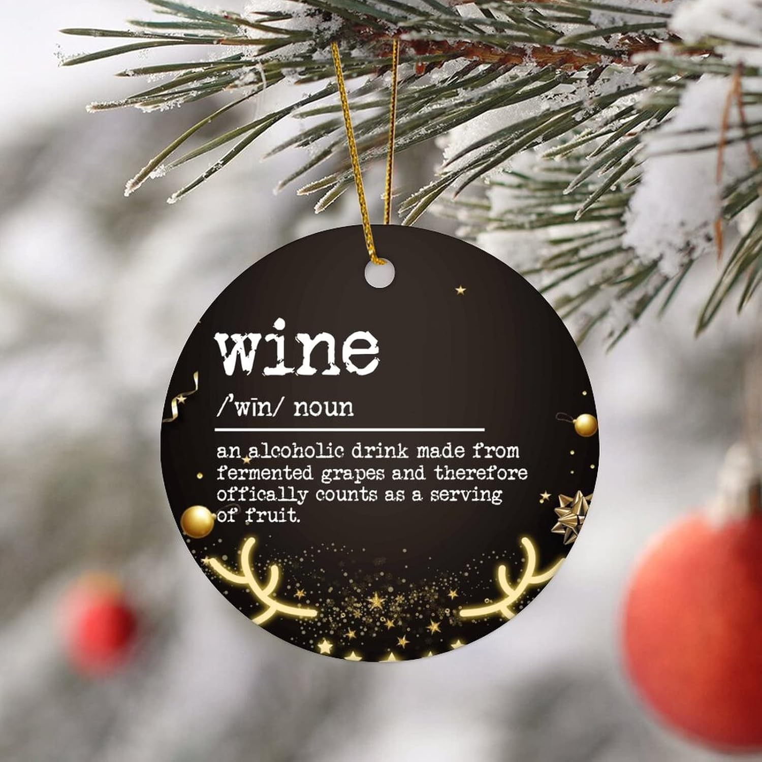 Wine Definition Dictionary Word Meaning Christmas Ornament