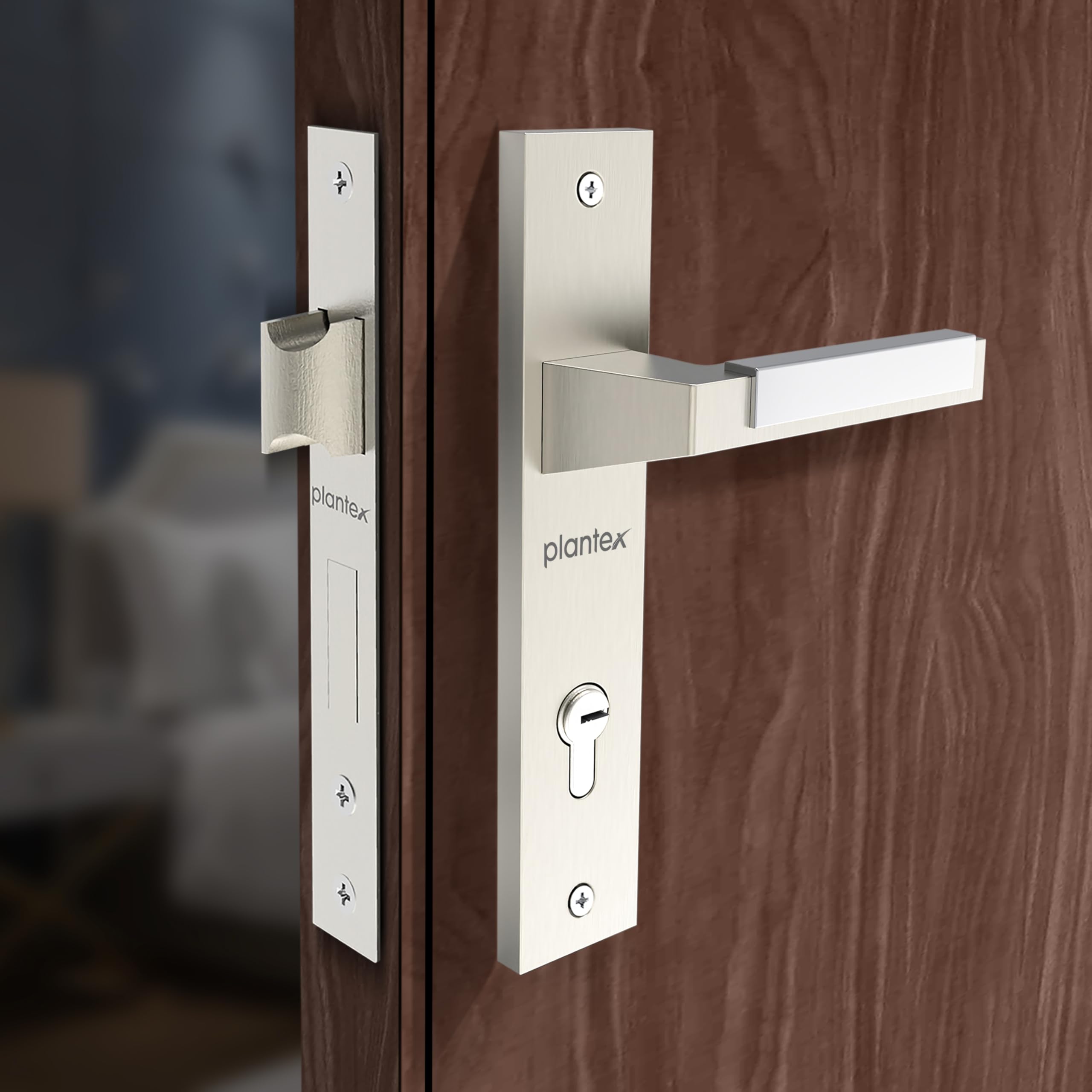 Plantex Premium Door Lock with 3 Years of Warranty/Main Door Lock for Home/Mortise Lock for Door - Main Door Lock Set (8001- Chrome & Matt) (B094D37G99) Amazon Price History, Amazon Price Tracker