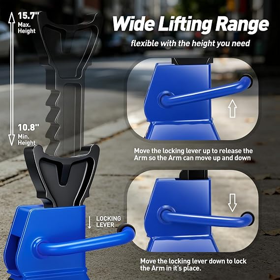 DNA Motoring 1 Pair Jack Stands, 3 Ton (6600 lbs) Capacity Car Lifting Stand, Adjustable Height Car Jack Stands for Cars, Sedans, Small Vehicles, SUV, TOOLS-00682-BL