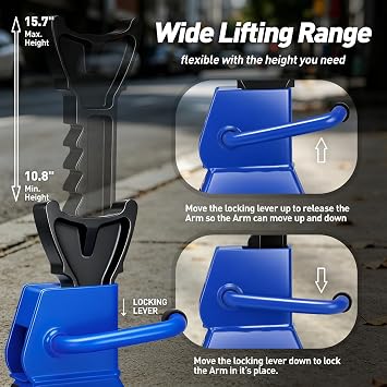 DNA Motoring 1 Pair Jack Stands, 3 Ton (6600 lbs) Capacity Car Lifting Stand, Adjustable Height Car Jack Stands for Cars, Sedans, Small Vehicles, SUV, TOOLS-00682-BL