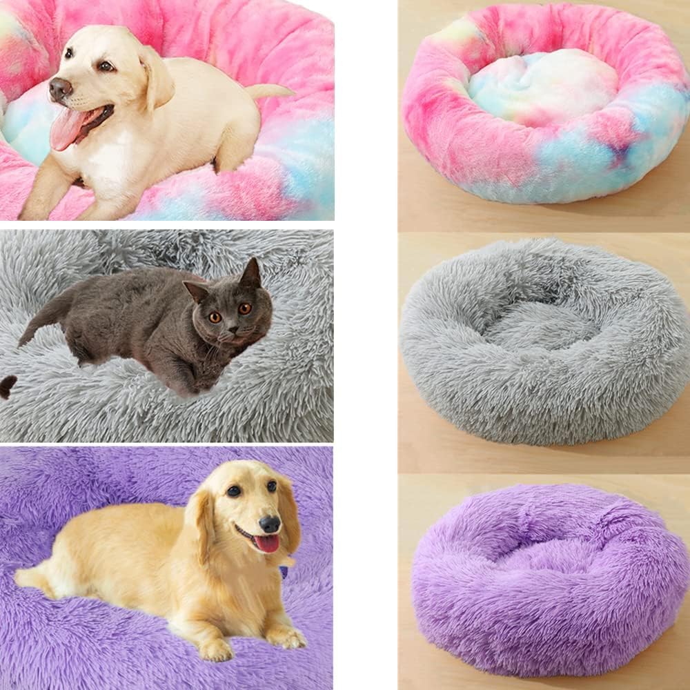 Coussin Chien, Panier Chien, Panier pour Chien Anti Stress, Taille et Couleur au Choix, Lit pour Chien Grande Taille (Khaki, 80cm)