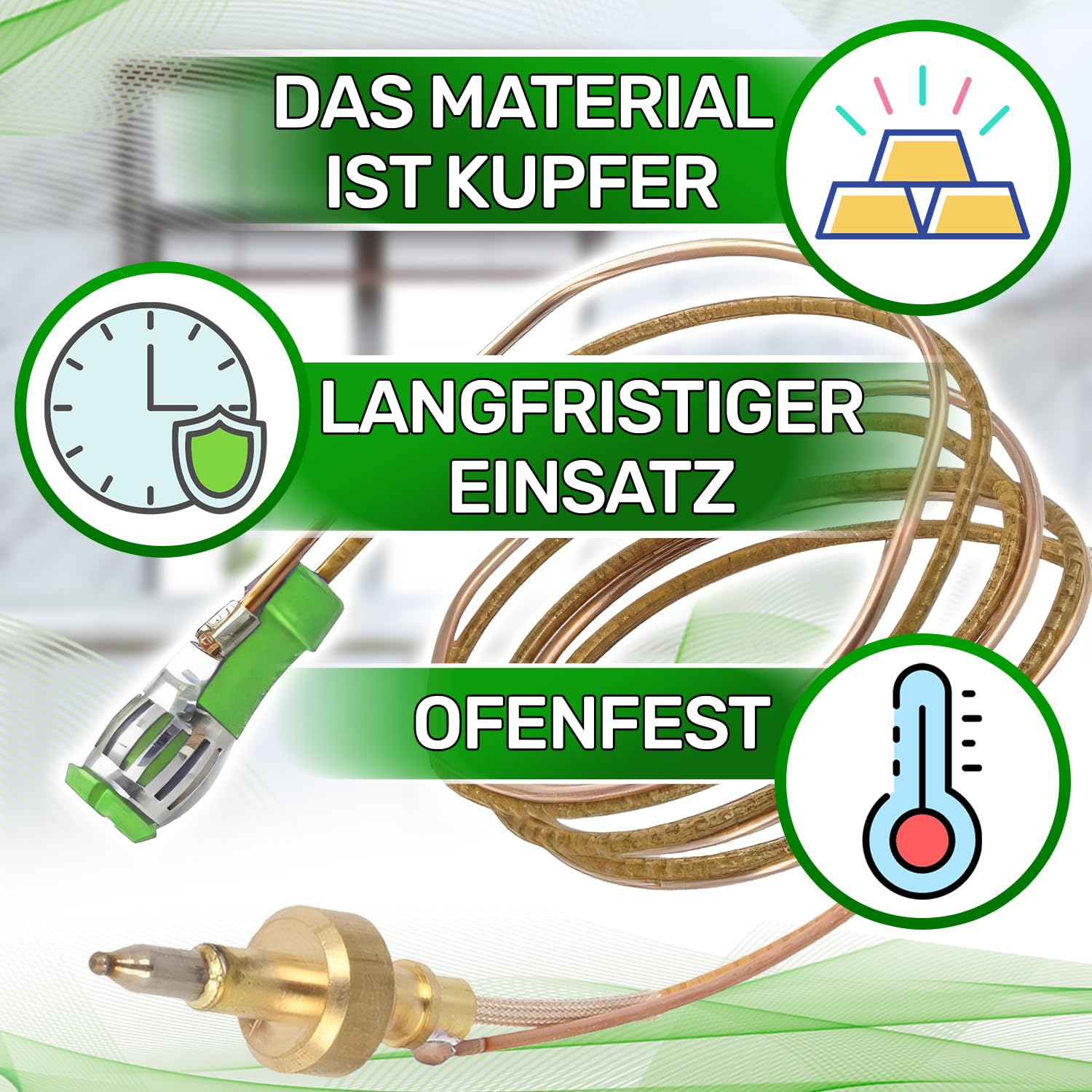 Termopara kuchenka gazowa z przyłączem magnetycznym 500 mm z oryginalnym kodem 3570140024 3570563027 3570653067 dla Zanussi - 5 lat - ONIX TECH
