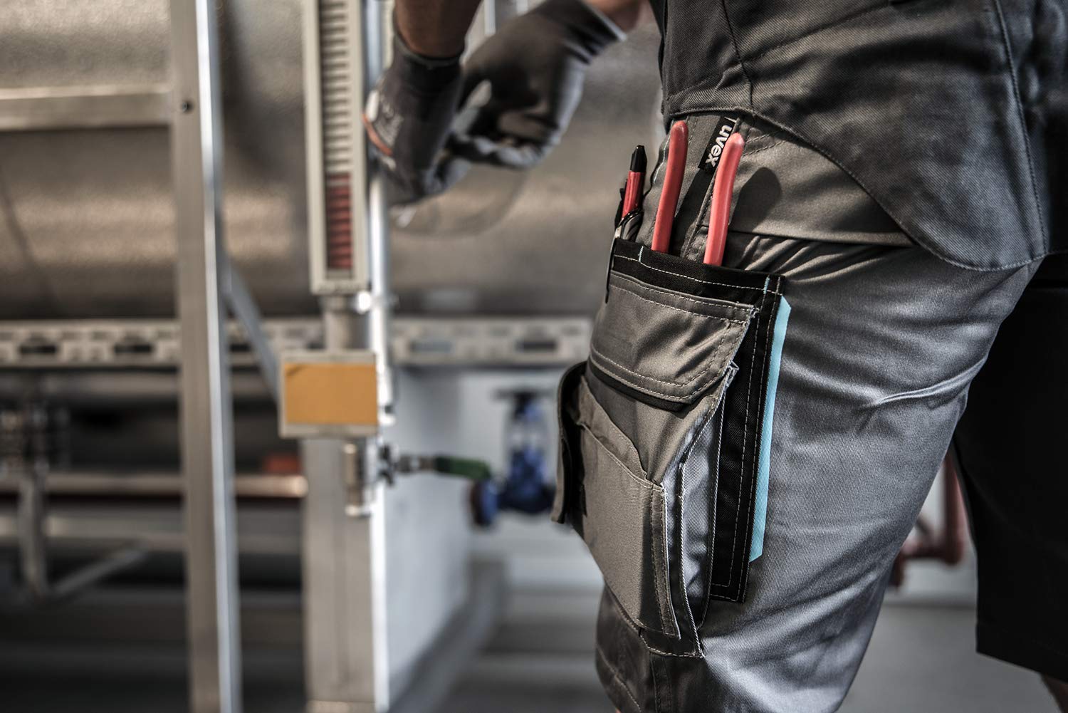 Uvex Pantalon de Travail Court Tune-Up pour Hommes - Poches à Outils renforcées en Cordura - léger et Respirant