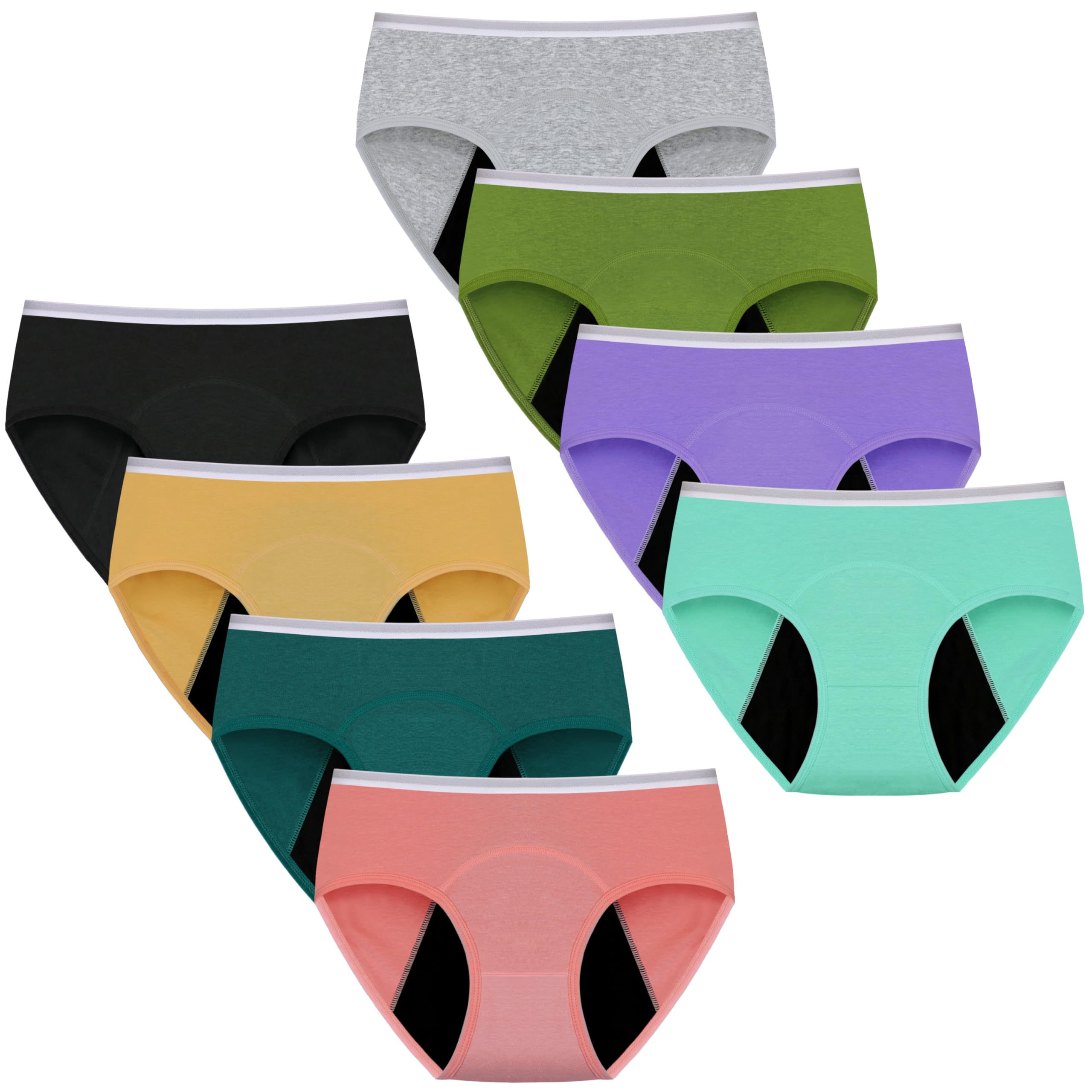 Teen Girls Period Underwear Menstrual Leakproof Panties for First Period Starter Panty Kids Cotton Protective Brief