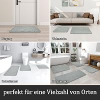 Chakme Memory Foam Fürdőszobaszőnyeg Szett 5 Részes - Kavics Mintázatú, Csúszásmentes, Nedvszívó, Mosható Fürdőszoba Szőnyeg, Világosszürke 5