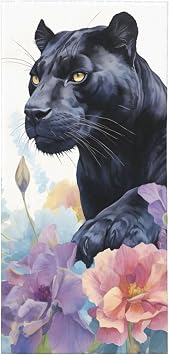 Bath Towels 27" x 55" Flowers Black Panther Large Towel Microfiber Beach Towel Soft & Highly Absorbent Pool Towels