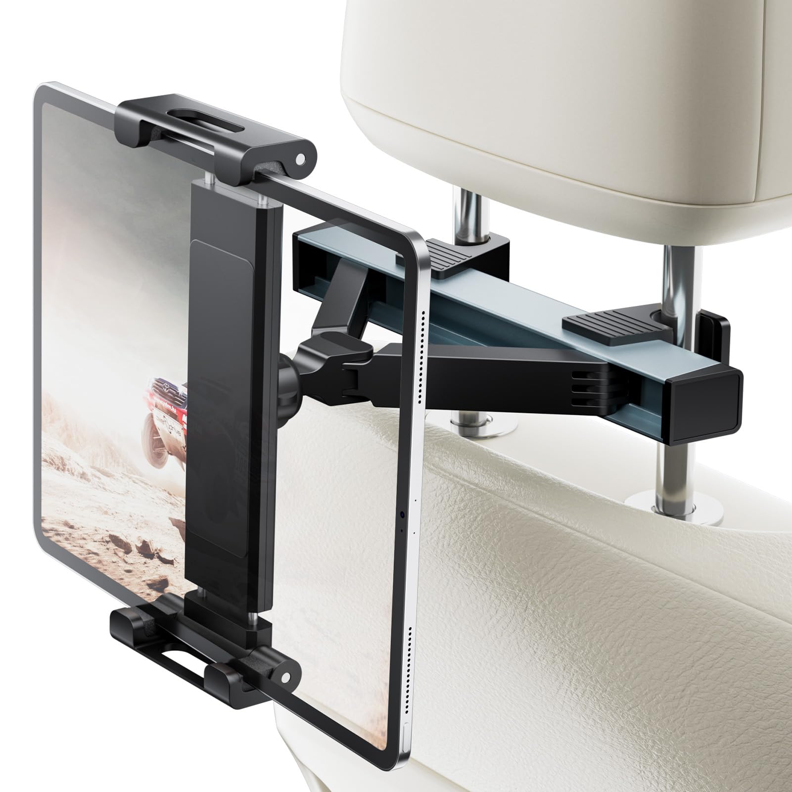 Geyrut Car Headrest Tablet Mount, Tablet iPad Holder for Car Backseat Headrest 360° Rotating Adjustable Car Tablet Holder Compatible for 4