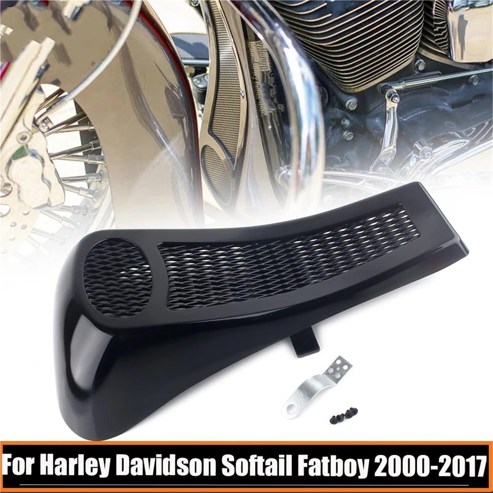 Front Bumper Splitter dachowy Pasuje do Harley Davidson Softail Fatboy 2000-2017, przednia dolna osłona chłodnicy, podbródka, spojler, ramy