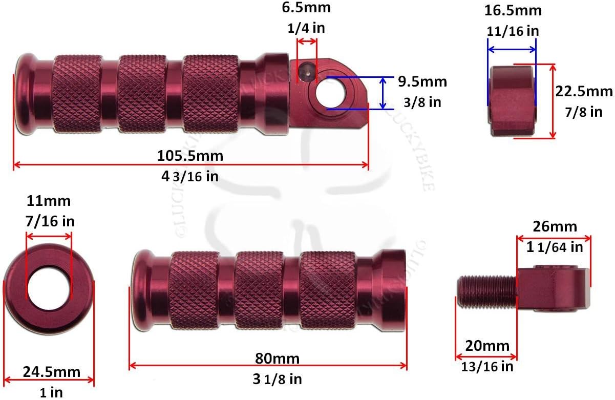 Red Front Rear Sport Foot Peg Set Rider Passenger For Yamaha YZF R1 R6 Kit