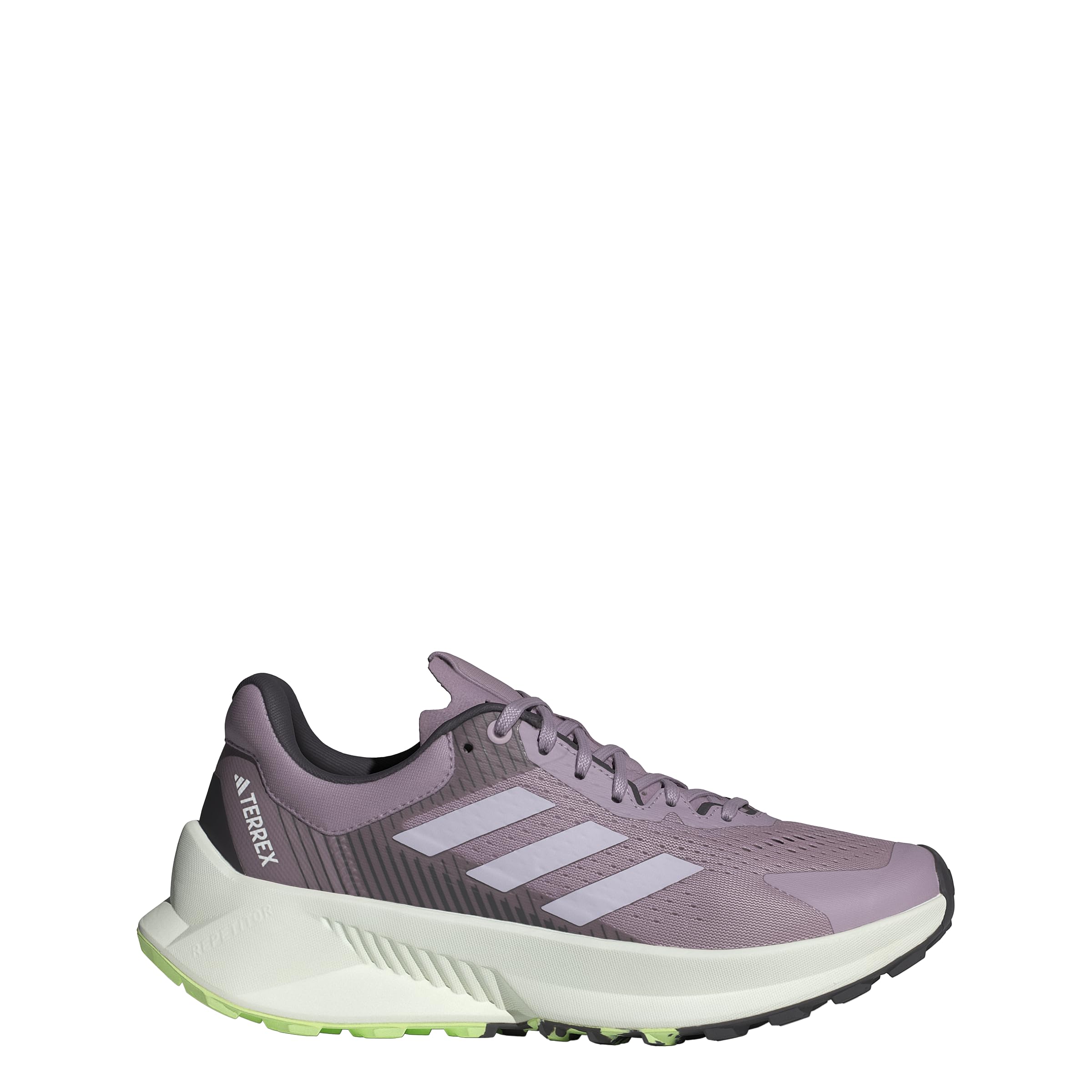 adidas Women's Terrex Soulstride Flow Sneaker, Preloved Fig/Silver Dawn/Aurora Black, 9