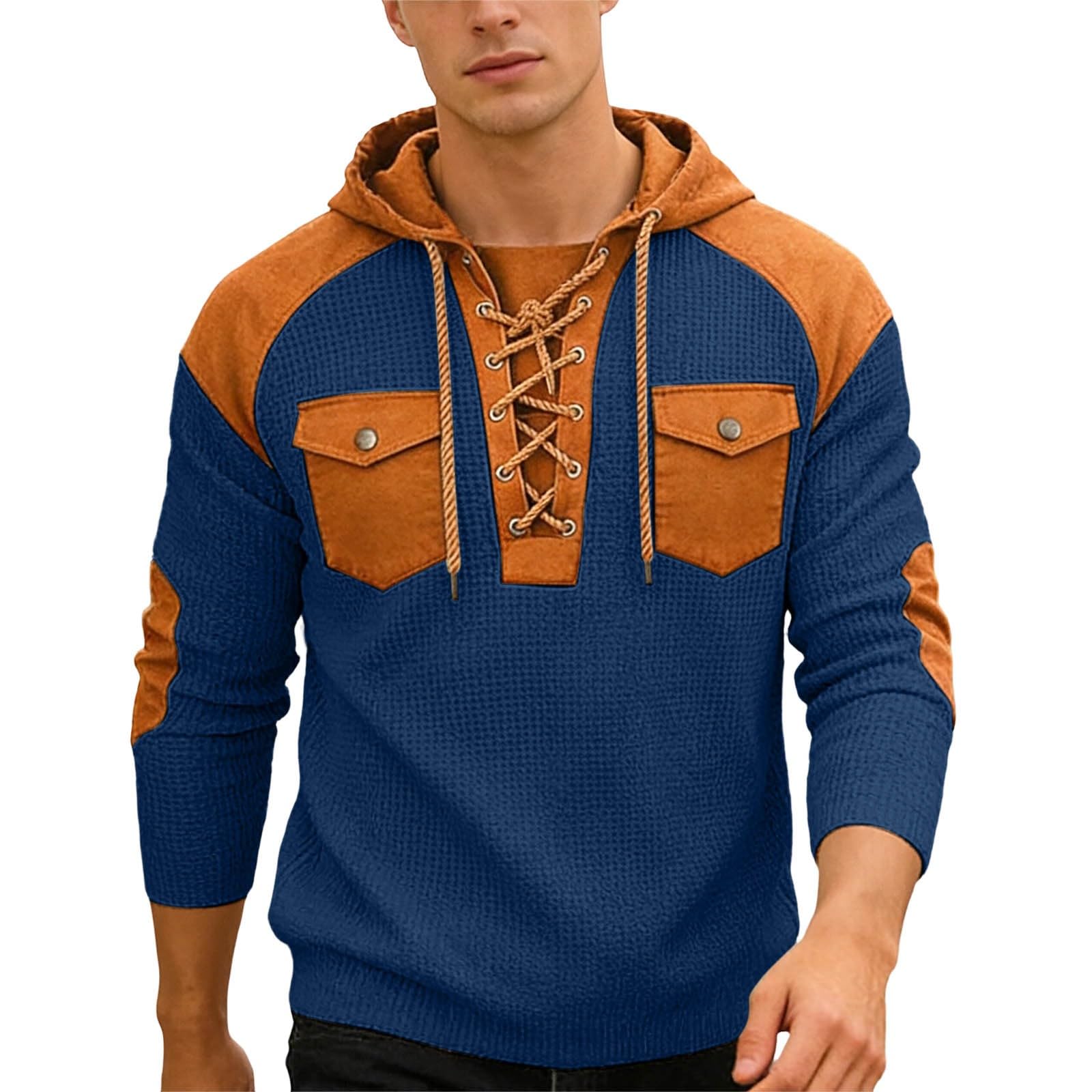 Generisch Felpa casual con cappuccio per autunno e inverno, in morbido pile, con coulisse e tasca a marsupio, comoda felpa per le mezze stagioni, per uomini e donne