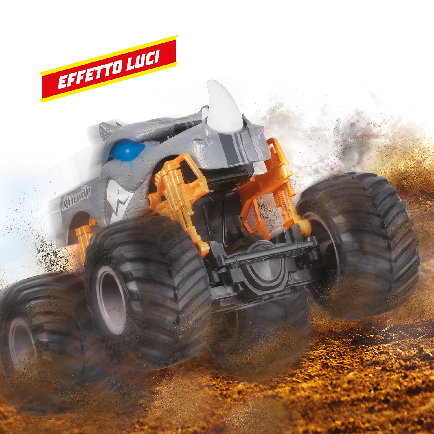MONDO Mondo-63684 Motors Monster Trucks RHINOMITE-Kit Battery Pack Incluso-Macchina telecomandata per Bambini Grigio/Nero-63684, Colore Livrea Hot Wheels, 63684