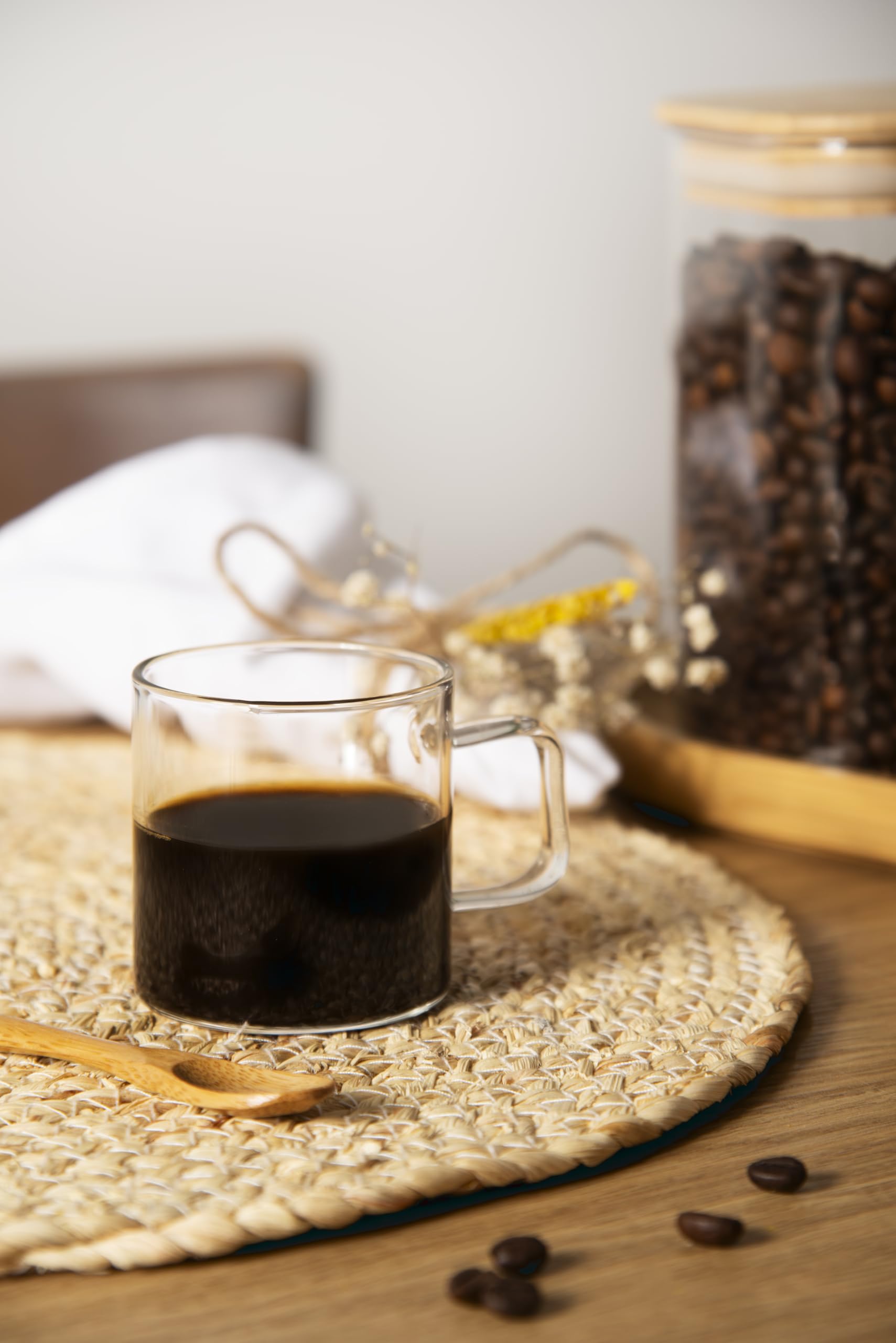 Excelsa Essential Set 6 Tazzine da Caffè Trasparenti, Vetro Borosilicato, Capacità 140 Ml.