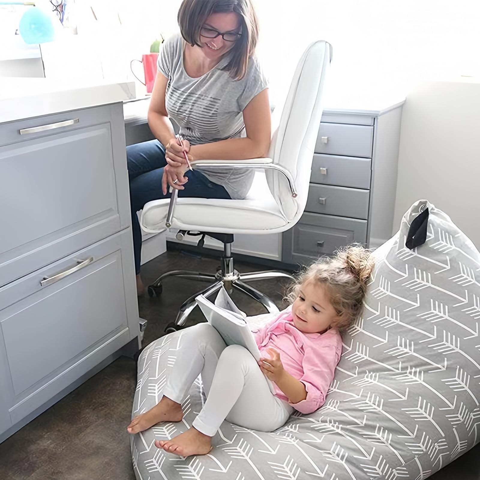 Sac Rangement Peluches Extra Large - Housse Pouf Poire - 200L - Pour Enfants Et Ados - Rayures Ou Étoiles