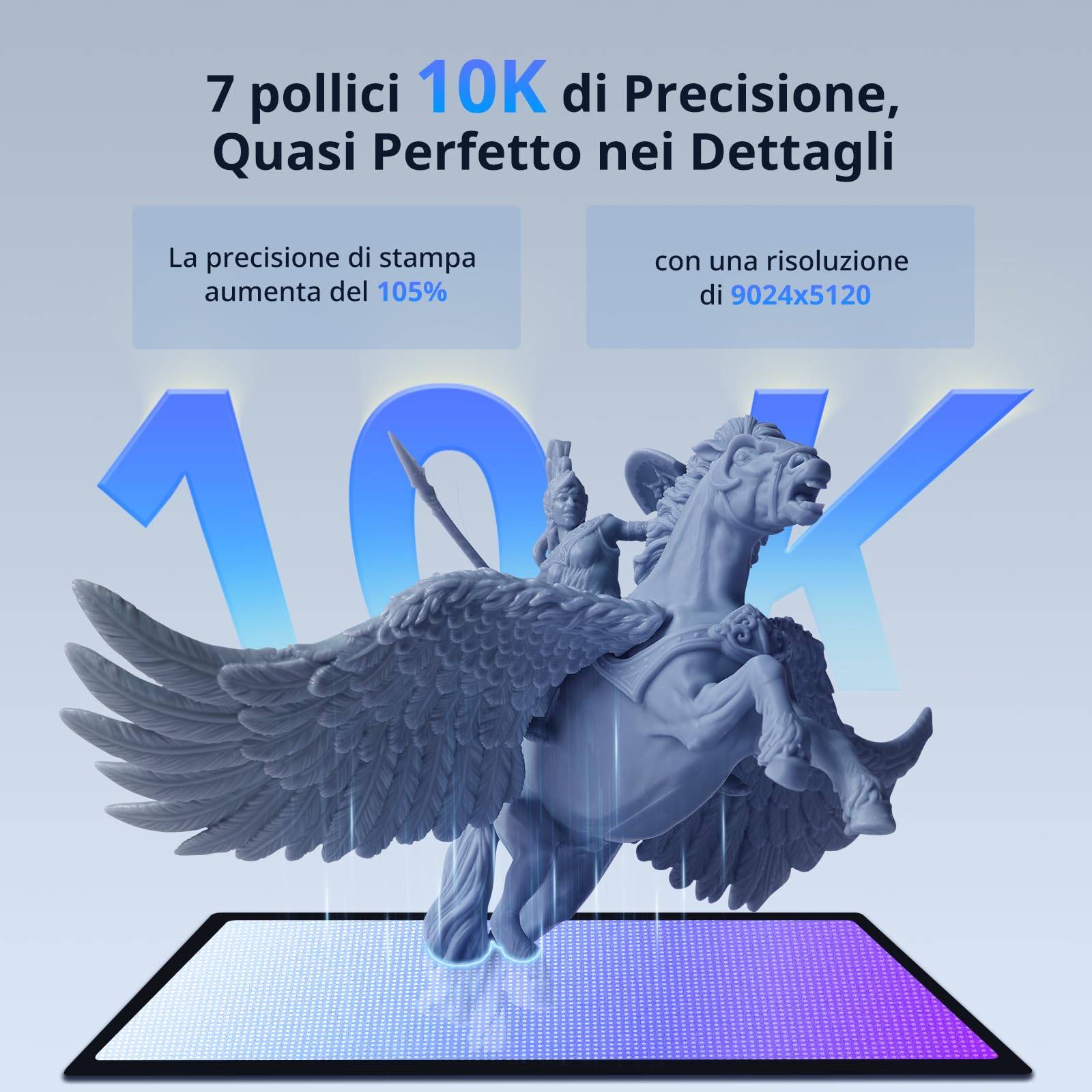ANYCUBIC Photon Mono 4 Ultra Stampante 3D Resin, 7" 10K Schermo con Sorgente Luminosa COB, Velocità di Stampa Massima Fino a 120 mm/h, Touchscreen HD con 8 Lingue, Dimensioni 6,04" x 3,42" x 6,49"