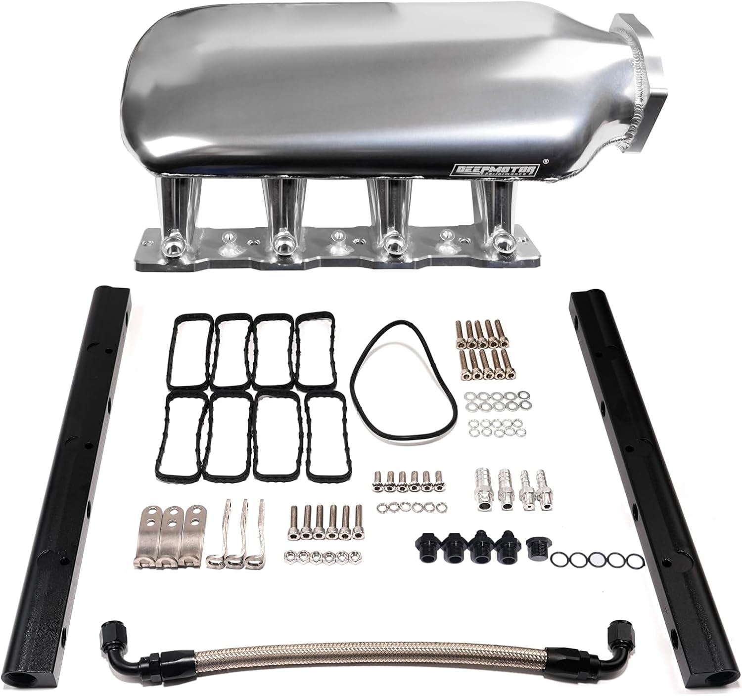 LS1 LS2 LS6 102mm High Gen II Intake Manifold 9.65L Big Volume w/MAP Sensor Port + Fuel Rails(Silver)