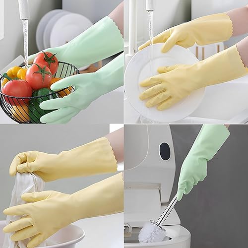 Miniatura 6 de KINGFINGER Guantes de limpieza resistentes, 3 pares de guantes reutilizables y duraderos, guantes de goma sin látex de gran tamaño, para