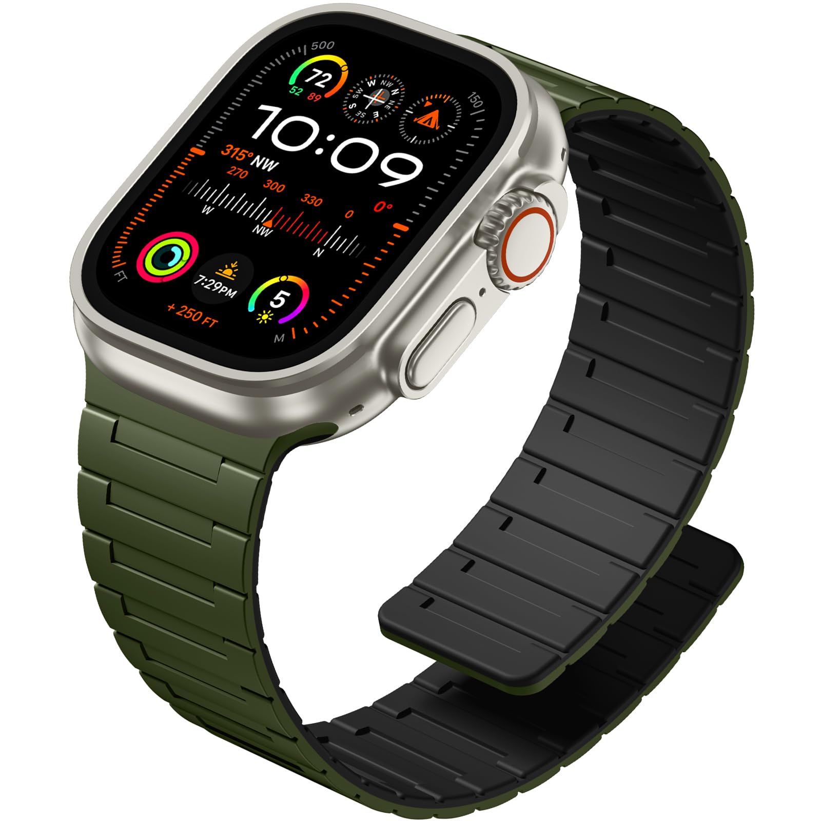 Witzon Magnetic Watchband Compatible with Apple Watch for Men 44mm 45mm 46mm 49mm 42mm 41mm 40mm...