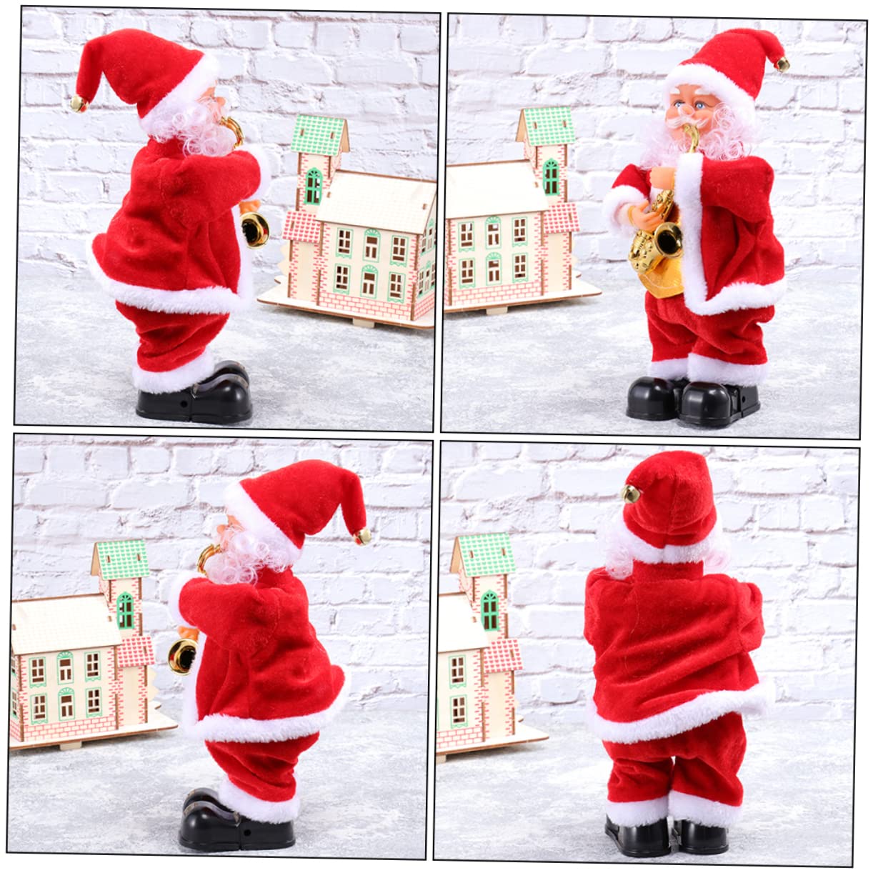 KOMBIUDA Juguete Eléctrico Navideño de Figura Roja con Sonido y Movimiento para Adorno de Navidad en Sala de Estar Varios Estilos