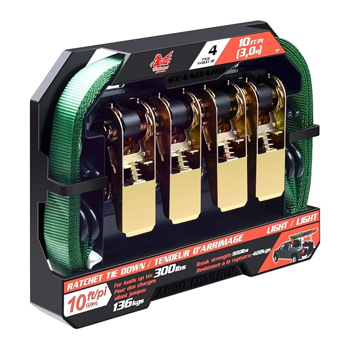 Buy WinPower Ratchet Tie Down Straps 4 x 10Ft Securing Straps 300lb