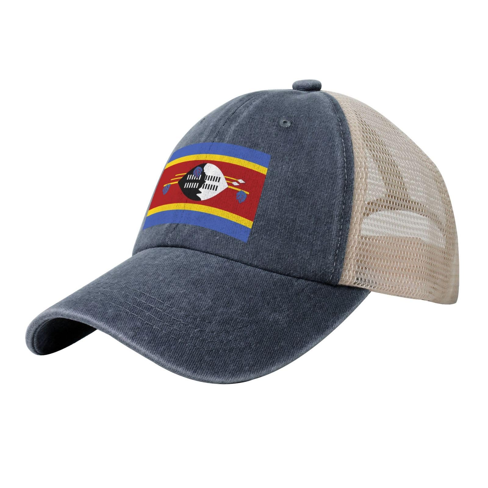 LPLSNWS Swaziland Flag Printed mesh Baseball Cap, Adjustable Fan hat for the 2026 World Cup Unisex