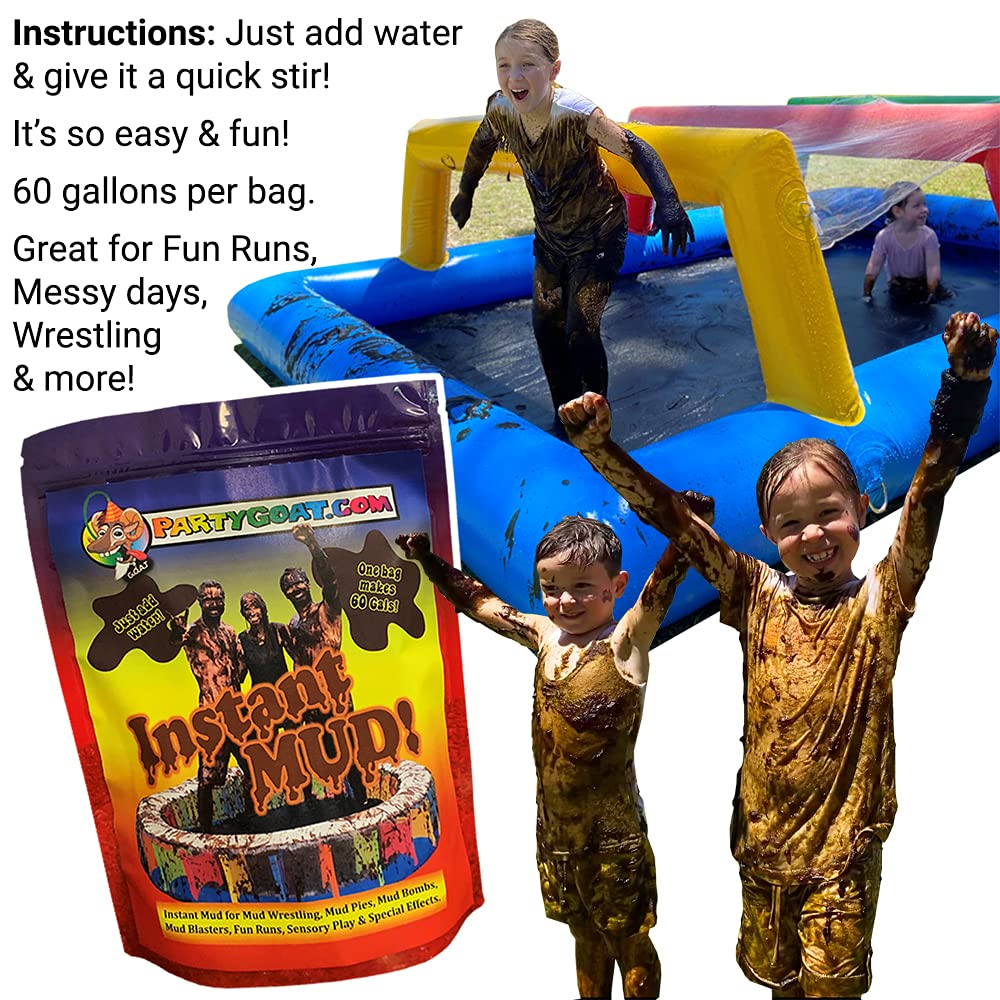 Instant MUD for Wrestling, Mud Pies, Balloons & Bombs JUST ADD Water