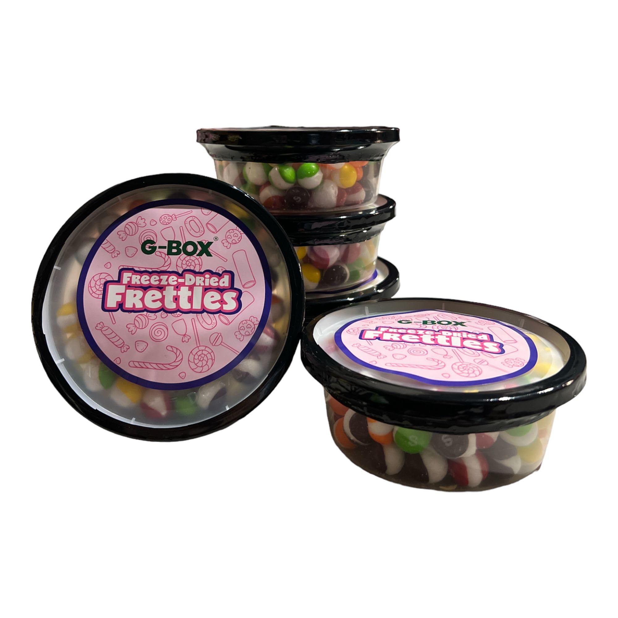 G-BOX Freeze Dried Candy 1 Pound, Delightful Crunchy Fruity Flavorful Burst, Air-tight Sealed in 5 Boxes of 3 OZ Deli Container