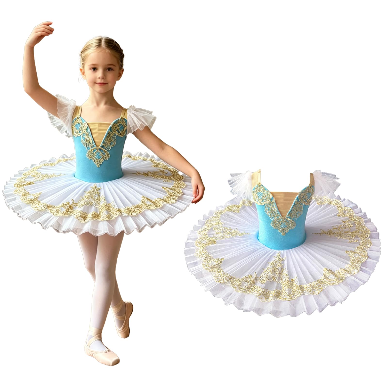 Niños Vestido De Baile De Ballet para Niñas Body Clásico Bailar Actuación En El Escenario