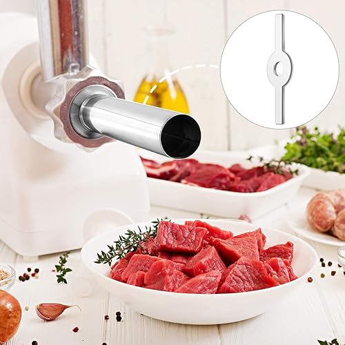 Miniatura 4 de Mudder Kit de 4 piezas de relleno de salchichas, 3 tamaños diferentes, tubos de acero inoxidable con anillo de relleno de salchichas para molinillo