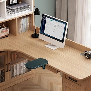 Desktop Armrest - Ergonomic Armrest Cushion, Wrist Support | Desk Handrail Dosk Extension for Desk, Table and Office, Rotatable Adjustable Clamp