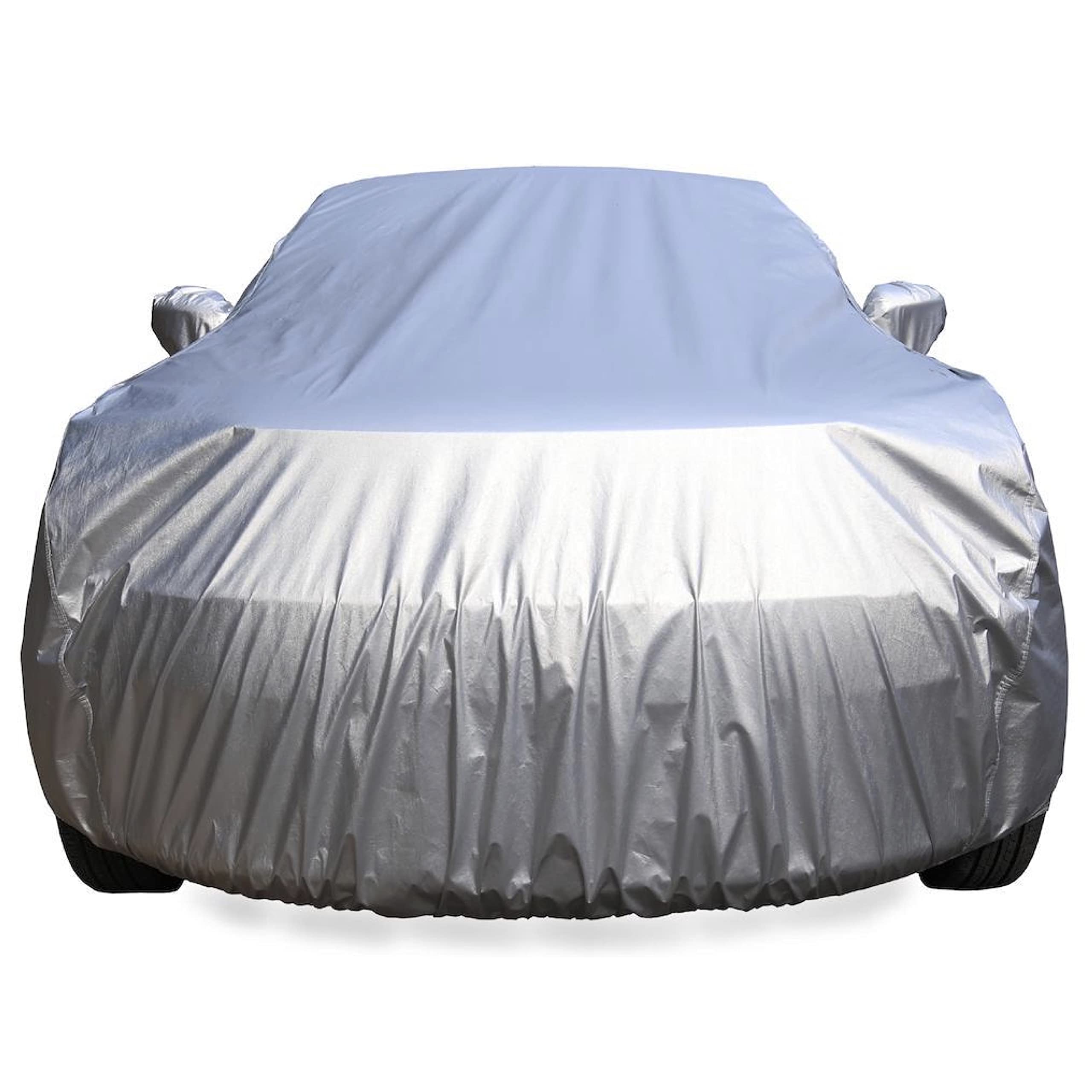NEODRIFT 'CrystalTech' All Weather Protection Car Cover for Volkswagen Polo - Dust, Waterproof, Durable Cover - Triple Stitched Elastic Grip with Mirror and Antenna Pocket - Silver