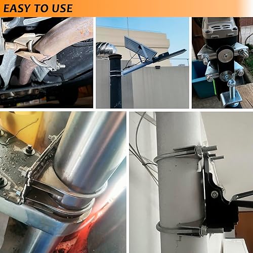 Miniatura 6 de Abrazadera de escape de acero inoxidable 304 de 2 pulgadas, silenciador de perno en U para tubo de escape de 2 pulgadas de diámetro, paquete de 2